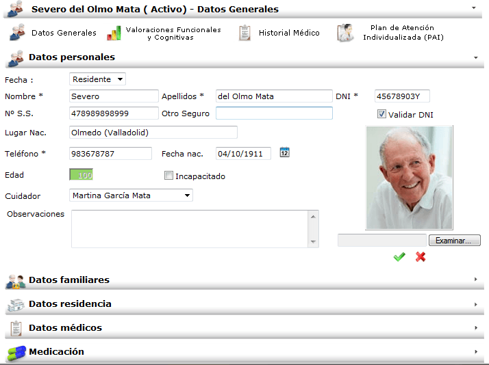 Ficha del Residente. Ejemplo.